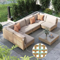 Grand patio 7-Piece Wicker Patio Furniture Set, Boho Outdoor Conversation Set by GrandPatio