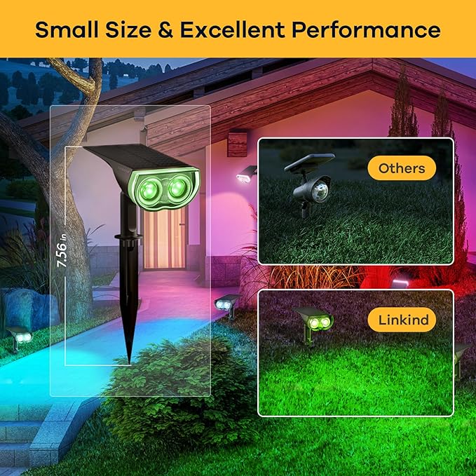 Linkind Solar Lights Outdoor StarRayS, Color Changing Solar Spot Lights - Image 3
