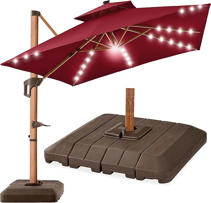 Best Choice Products 10ft Square Cantilever Patio Umbrella w/Base Included by BestChoiceProducts