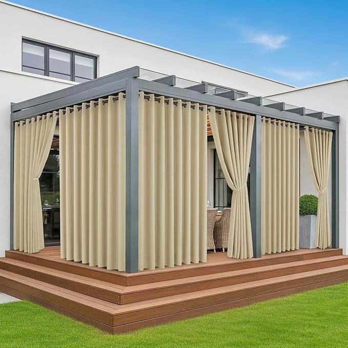 Extra Wide Outdoor Curtains Waterproof by RichSets