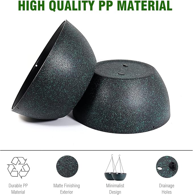 WOUSIWER 13 inch 2 Pack Large Hanging Planters - Image 3