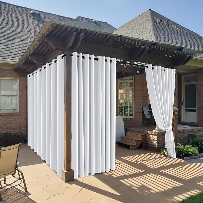 RYB HOME Outdoor Curtains for Patio Waterproof Block Sunlight Thermal Insulated by RYBHOME