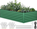 YITAHOME 8x4x2ft Large Raised Garden Bed Kit, Galvanized Metal Planter Box by YITAHOME