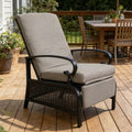 Kozyard Adjustable Outdoor Reclining Lounge Chair, Cushioned Patio Chaise Lounge by Kozyard