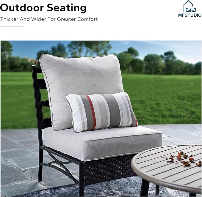 MFSTUDIO Patio Furniture Set, 2 Seat Outdoor Sectional Sofa Conversation Set - Image 2