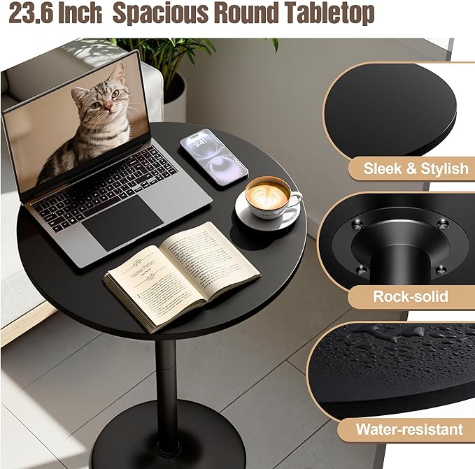 Furmax Bistro Pub Table Round Bar Height Cocktail Table - Image 3