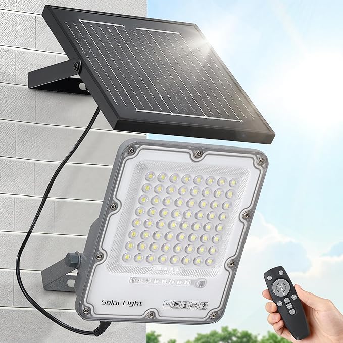 100W Solar Flood Light Outdoor Waterproof, 24000LM 6500K LED Solar Street Light by IlluminateYourWorld