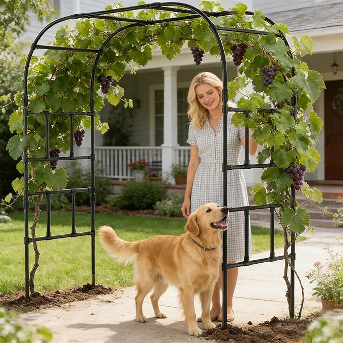 DoCred Garden Arch Trellis for Climbing Plants, 87 Inch Large Garden Trellises - Image 2