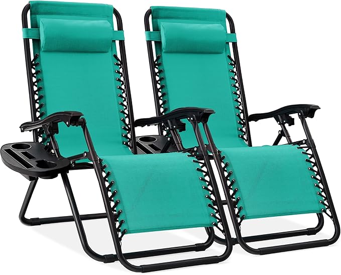 Best Choice Products Set of 2 Adjustable Steel Mesh Zero Gravity Lounge Chair by BestChoiceProducts