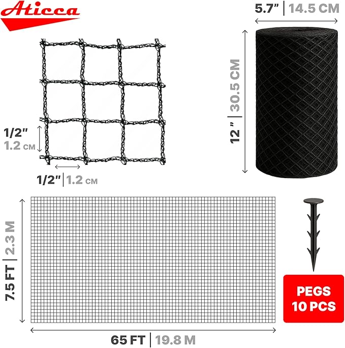 Heavy Duty Bird Netting for Garden Protection & Fruit Trees, 7.5x65 Ft - Image 2