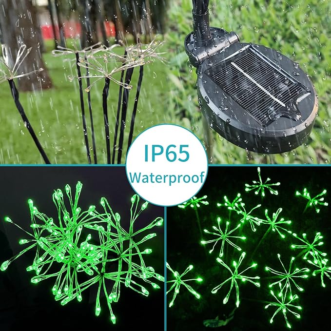 JJGoo Solar Garden Lights, New Upgraded 2 Pack Solar Swaying Starburst Light - Image 6