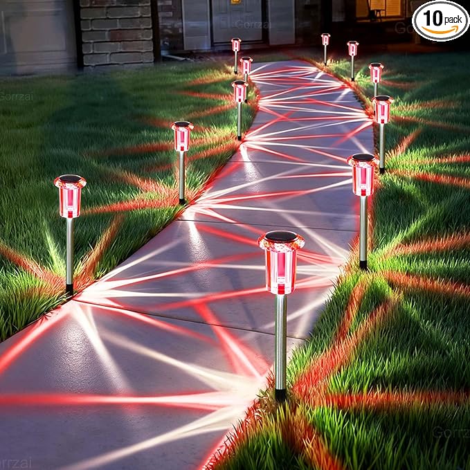 Valentine's Day Solar Lights Outdoor Decorations 10 Pack Candy Color LED by Gorrzai