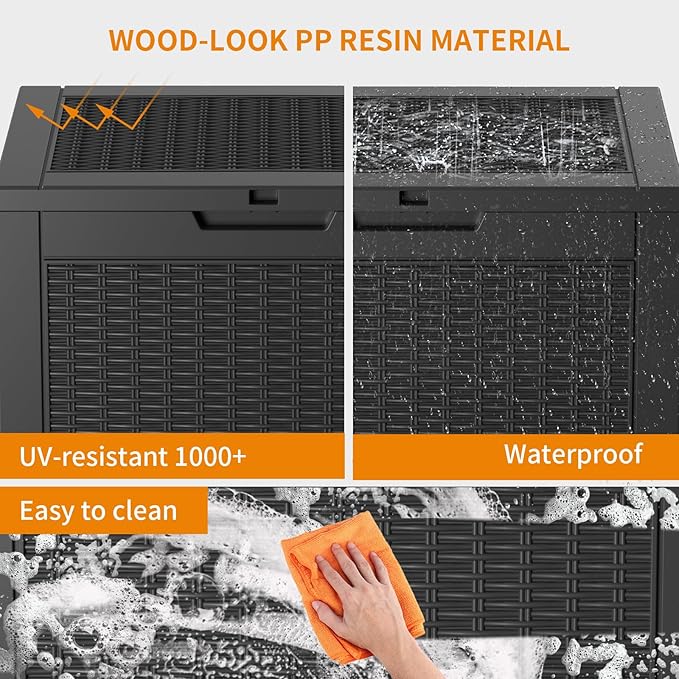 32 Gallon Outdoor Storage Box, Large Resin Deck Box - Image 5
