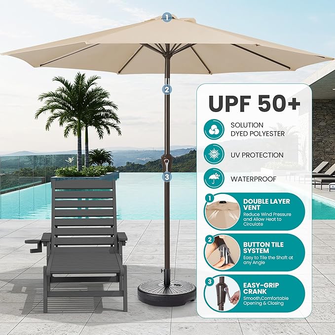SERWALL Patio Chaise Lounge Chair Set of 2 - Image 4