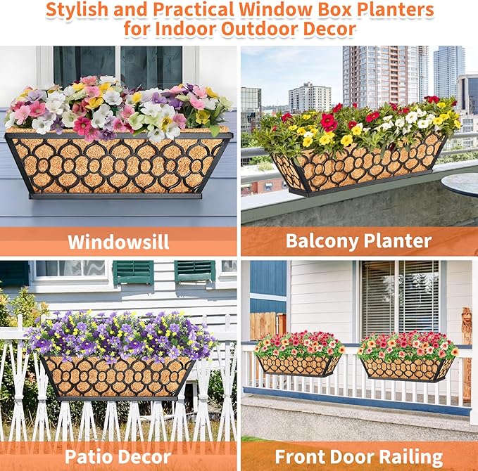 Riare 4 Pack 16 Inch Window Boxes Planters - Image 7