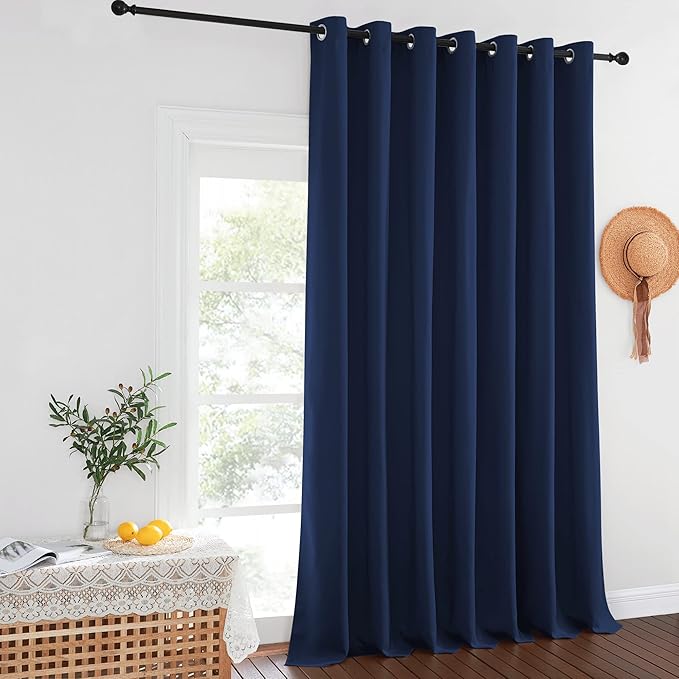 NICETOWN Blackout Navy Blue Curtain 102 inches Long, Grommet Thermal Insulated by NICETOWN