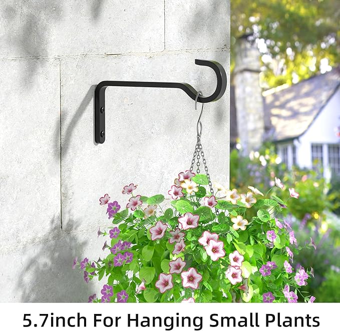 5.7 Inch 2 Pack Heavy Duty Outdoor Plant Hangers, Iron Hanging Plant Brackets - Image 2