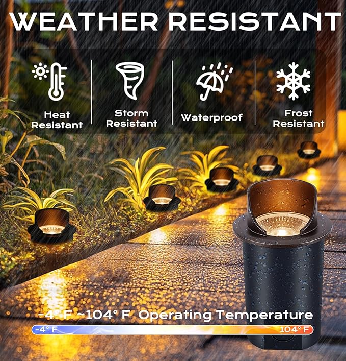 CLOUDY BAY 9W Well Lights Landscape LED In Ground Outdoor, Shielded Top - Image 7
