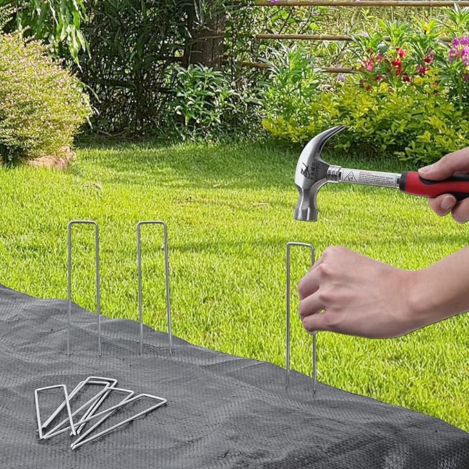 HongWay 300 Pack Landscape Staples 6 Inch, Galvanized Garden Staples Pins - Image 5