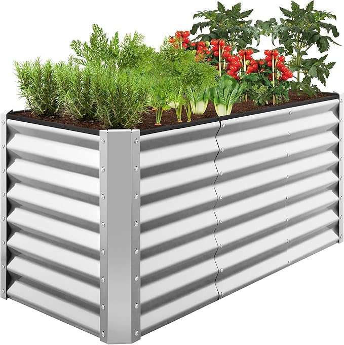 Best Choice Products 4x2x2ft Outdoor Metal Raised Garden Bed, Deep Root Box by BestChoiceProducts