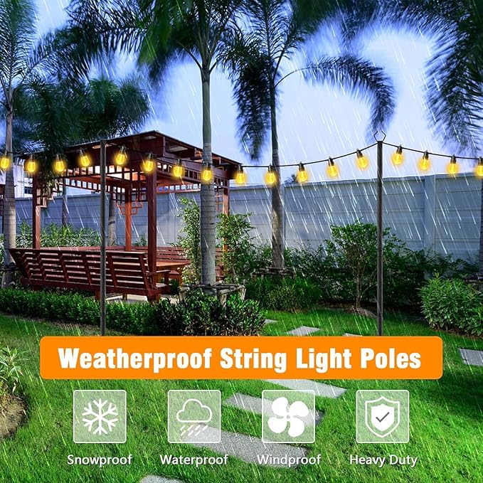 AILBTON 10 Pack 10Ft String Light Poles, Light Poles - Image 6