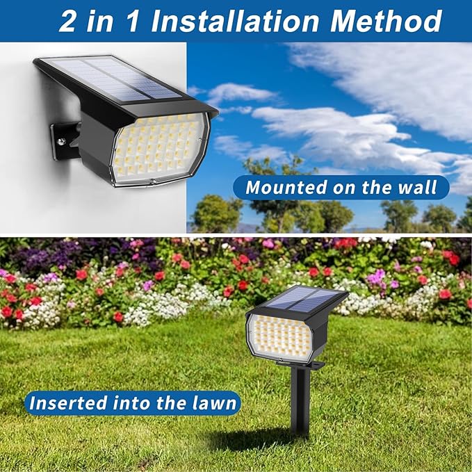 Solar Spot Lights Outdoor Waterproof IP65, 2 Pack Landscape Spotlights - Image 5