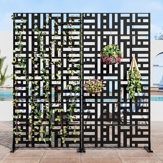 Casaphoria 72" H x 35" W Metal Privacy Screen, Outdoor Freestanding Decorative - Image 6