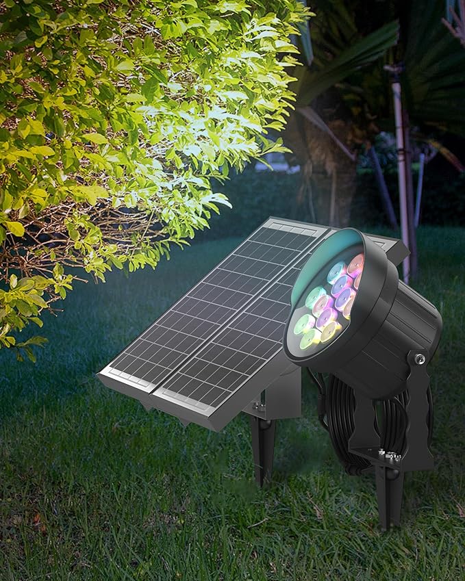 Ofuray Solar Spot Lights Outdoor, RGB Color Changing by Ofuray