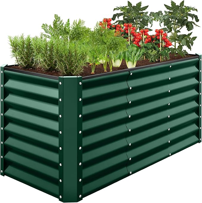 Best Choice Products 4x2x2ft Outdoor Metal Raised Garden Bed, Deep Root Box by BestChoiceProducts