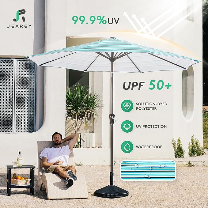 JEAREY 9FT Outdoor Patio Umbrella Outdoor Table Umbrella - Image 3