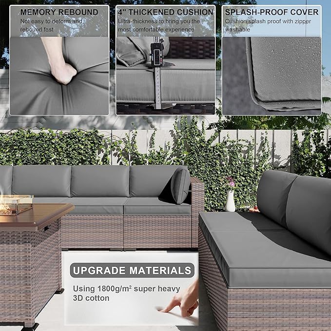 Kullavik 13 Pieces Outdoor Patio Furniture Set - Image 5