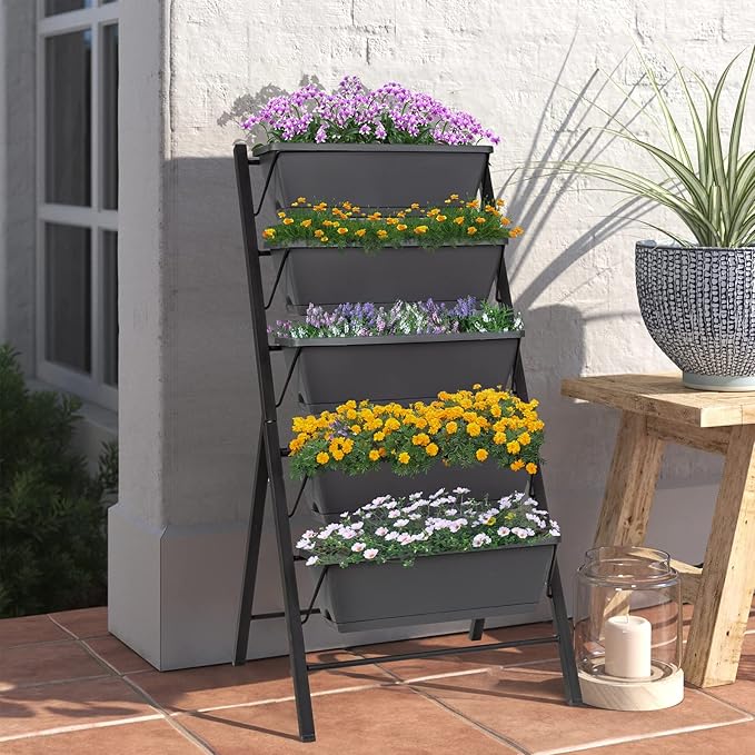 COSTWAY Vertical Raised Garden Bed, 5 Tier Planter Box - Image 2