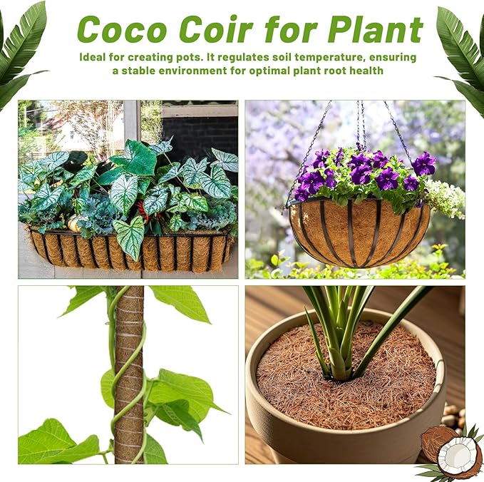 Remiawy Coco Liner Roll, 16 x 120 Inch Coconut Fiber Liners - Image 4