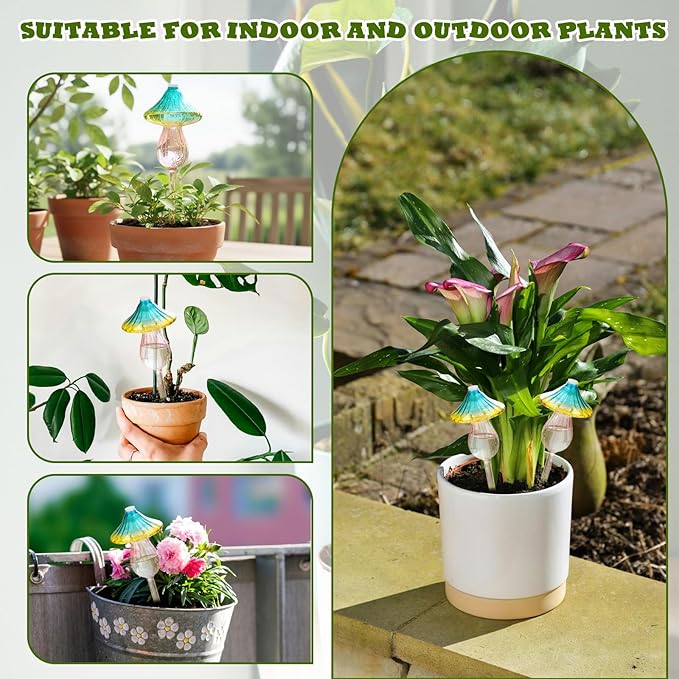 4 Pcs Plant Watering Globes Self Watering Planter Insert Glass Water Bulbs - Image 5