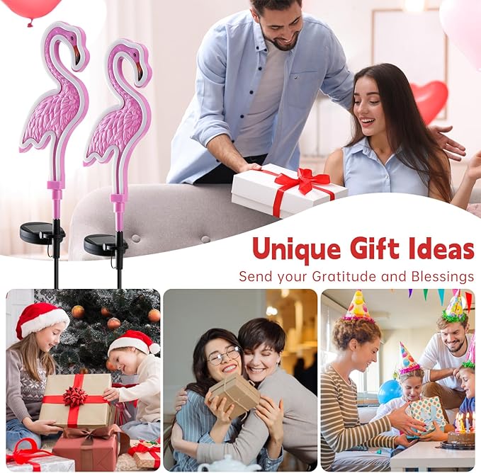 Flamingo Solar Lights Outdoor Decor, Solar Pink Flamingos Outdoor - Image 6