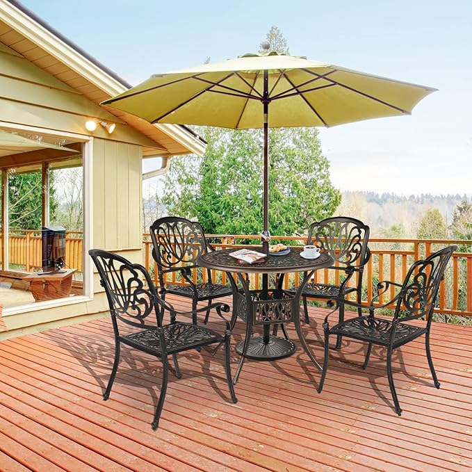 VINGLI 35.4' Dia Patio Dining Table - Image 2