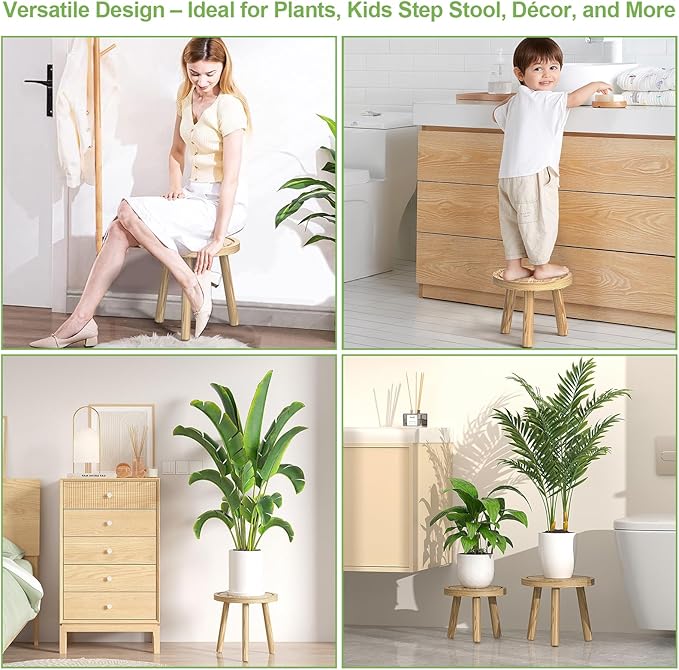 3-Pack Wood Plant Stands Indoor, Single Plant Stand - Image 6
