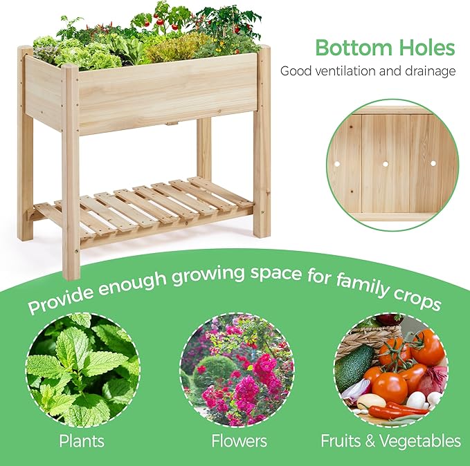 Yaheetech 34x18x30in Raised Garden Bed, Planter Box - Image 5