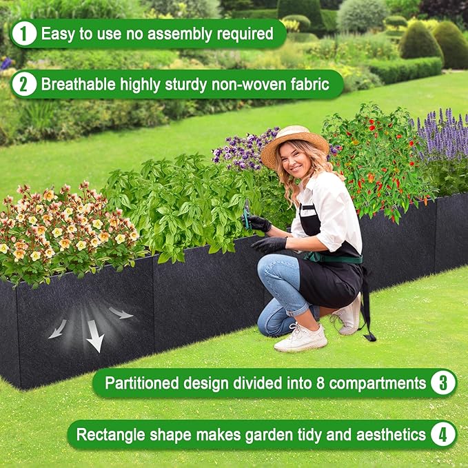 POILKMNI 16x2x1ft Fabric Raised Garden Bed - Image 4