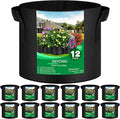12-Pack 3 Gallon Thickened Non-Woven Grow Bags, Aeration Fabric Pots by JNYONG