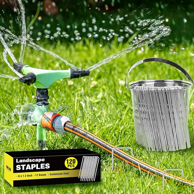 HongWay 120 Pack Landscape Staples 8 Inch, Galvanized Garden Stakes Tent Stakes - Image 3