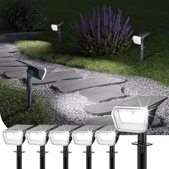 Linkind Solar Spot Lights Outdoor Waterproof IP67, 60 LED Solar Flood Lights by Linkind