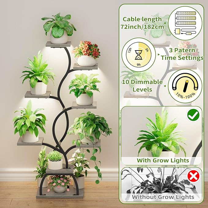 Plant Stand Indoor with Grow Light - Image 6