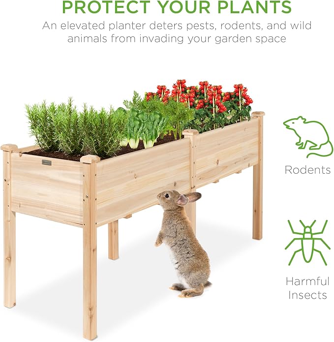 Best Choice Products 72x24x30in Raised Garden Bed, Elevated Wood Planter Box - Image 6
