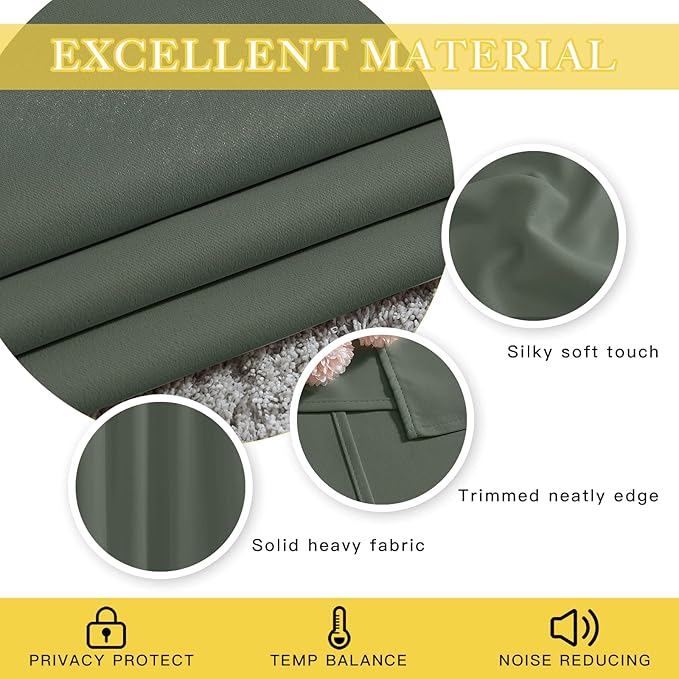 NICETOWN Sliding Door Curtains 84 inches Long, Grommet Blackout Thermal Patio - Image 5