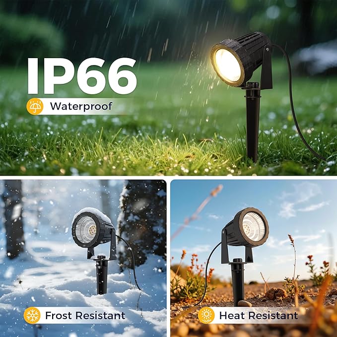 L LOHAS LED Outdoor Landscape Lighting, Auto On/Off 3000K Low Voltage Landscape - Image 3