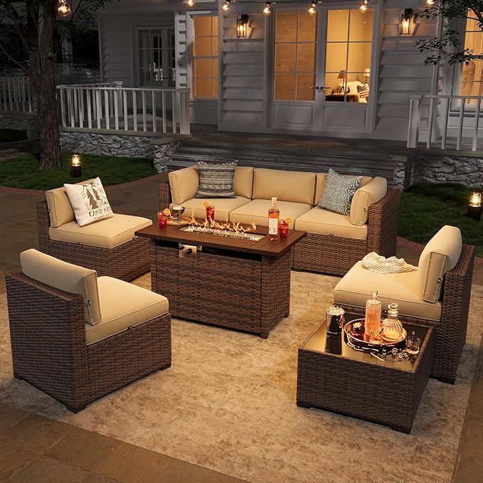 Aoxun Patio Furniture Sets, 8-Piece Outdoor Patio Furniture - Image 3