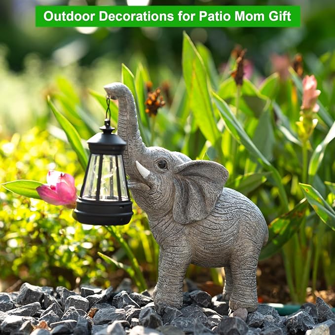 Solar Garden Statue Lights Elephants Figurine - Image 4