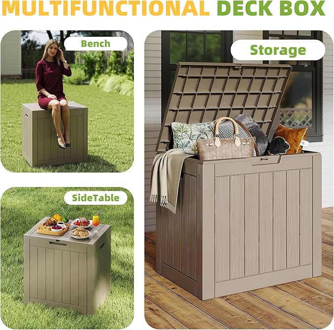 30 Gallon Outdoor Storage Box Weather Resistant UV Protection Waterproof Resin - Image 6
