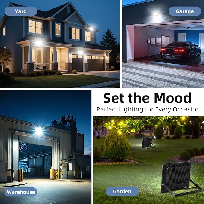 50W Flood Lights Outdoor, 8000LM Bright LED Work Light, IP66 Waterproof Outside - Image 6